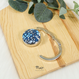 Navy Blooms - Metal Bag Purse Hook Hanger
