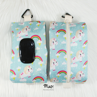 Rainbow Unicorn - Wet and Dry Tissue Pouch (LARGE)