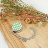 Gingham Sage - Metal Bag Purse Hook Hanger