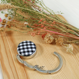Gingham Black - Metal Bag Purse Hook Hanger