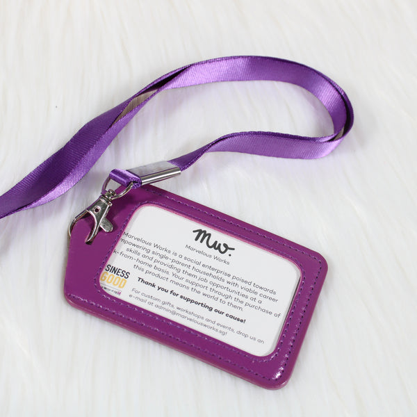 Purple - ID Cardholder With Lanyard