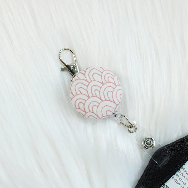 Library Waves Pink Retractable Badge Reel Only