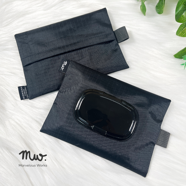 Black Grid 2.0 - Wet and Dry Tissue Pouch (SMALL)