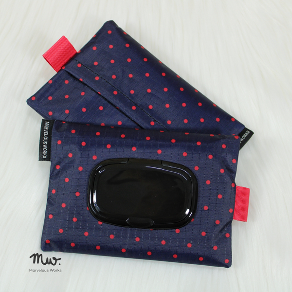 Polka Dots Red 2.0 - Wet and Dry Tissue Pouch (SMALL)
