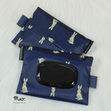 Bunnies Navy 2.0 - Wet and Dry Tissue Pouch (SMALL)
