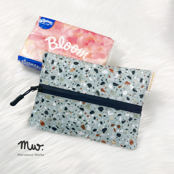 Terrazzo PVC - Dry Travel Sized Tissue Pack Pouch Holder