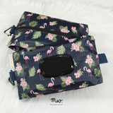 Flamingo Palm - Wet and Dry Tissue Pouch (LARGE)
