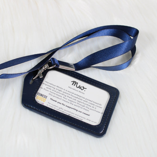 Navy Blue - ID Cardholder With Lanyard