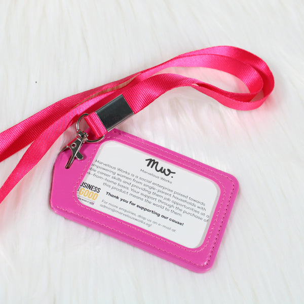 Hot Pink - ID Cardholder With Lanyard