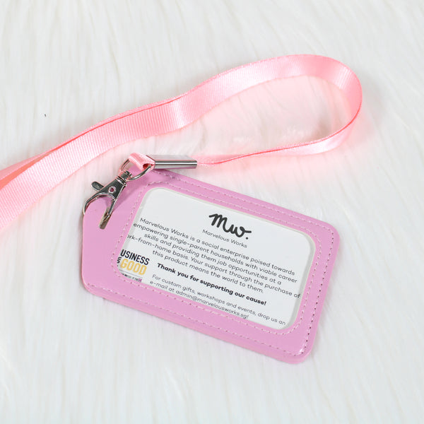 Light Pink - ID Cardholder With Lanyard