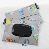Doggies Grey - Wet and Dry Tissue Pouch (SMALL)
