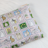 Bunny Stamps Pink - INSTOCK Beansprout Husk Pillow