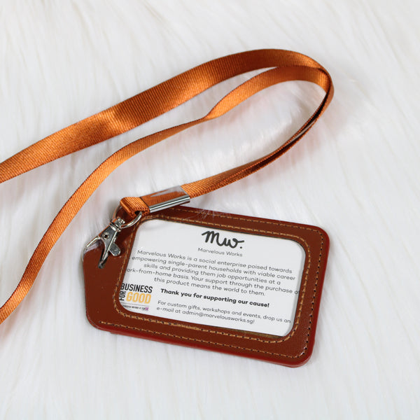 Brown - ID Cardholder With Lanyard
