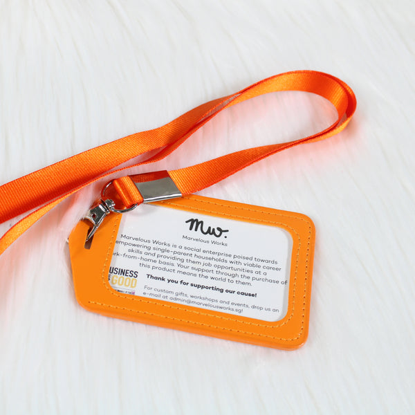 Orange - ID Cardholder With Lanyard