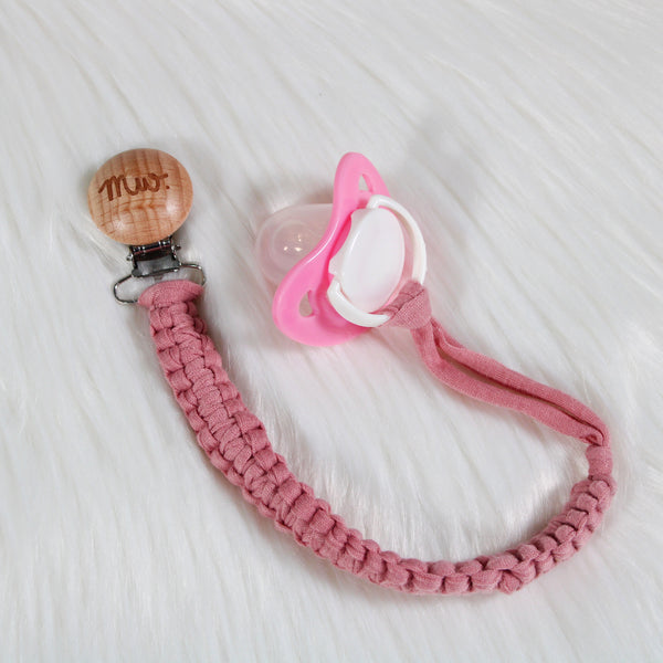 Blush - INSTOCK Braided Pacifier Clip