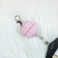 Pink Grid Retractable Badge Reel Only