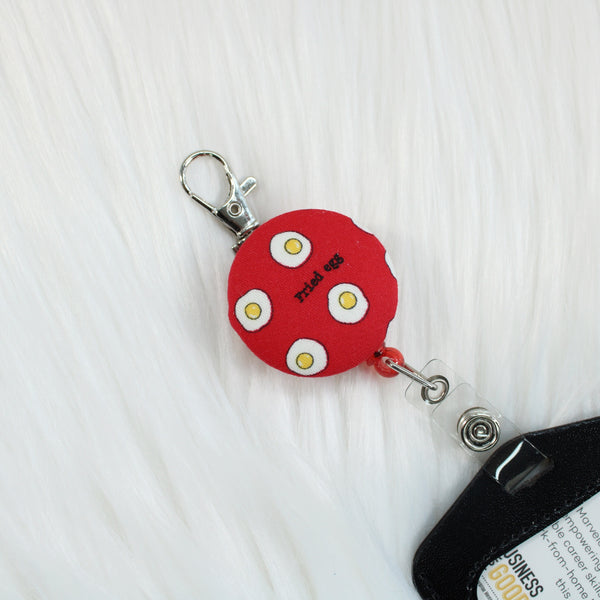 Fried Egg Red Retractable Badge Reel Only