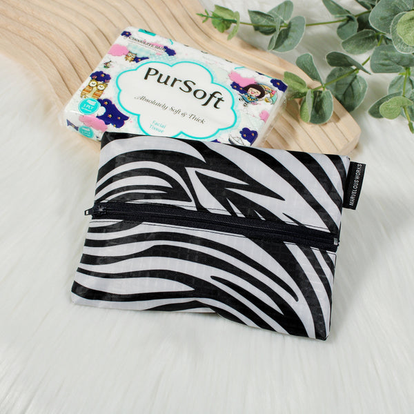 Zebra PVC - Dry Travel Sized Tissue Pack Pouch Holder