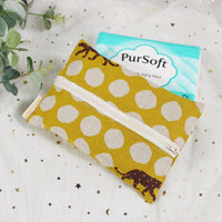 Echino Dots Mustard - Dry Travel Sized Tissue Pack Pouch Holder