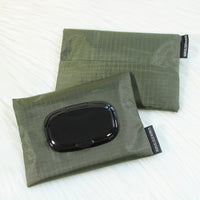 Olive Grid - Wet and Dry Tissue Pouch (SMALL)
