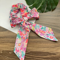 Neon Butterfly Garden - Bandana Scarf Scrunchie