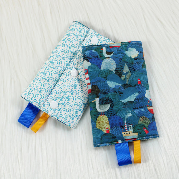 Lighthouse Whales / Love - INSTOCK Reversible Straight Drool Pads