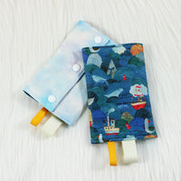 Lighthouse Whales / Sky - INSTOCK Reversible Straight Drool Pads